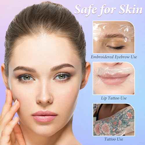 2 Pack Eyebrow Lamination supplies with Ergonomic Slicer, Premium Transparent Preservative Film, Permanent Make Up Cling Wrap Cover Tape Roll Perfect for Lip Brow Lamination Lash Lift