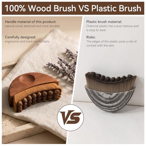 EULOGIST Wooden Lymphatic Contour Face Brush & Gua Sha Set