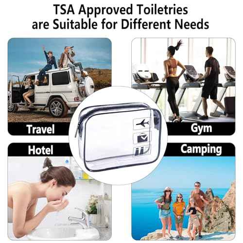 Clear Makeup Bags TSA Approved Toiletry Bag-6Pack£¬Clear TravelBags for Toiletries, Carry on Airport Airline Compliant Bag,Black