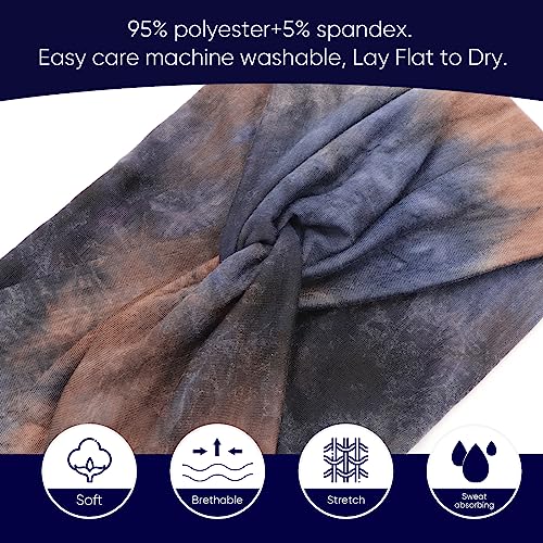 Extra Wide Headbands for Women Large Turban Headband Non Slip Boho Elastic Hairband Hair Twisted Knot Head Bands Accessories