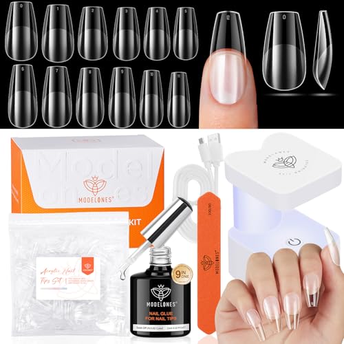 modelones A7 Wired Medium Coffin UV LED Gel Nail Light & Nail Kit