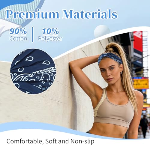 YARIEW Boho Knotted Headbands for Women - 6 Pack Yoga Workout Hair Wraps