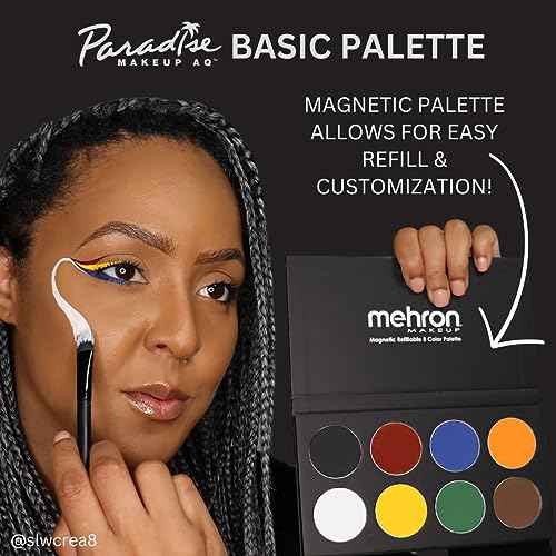 Mehron Makeup Paradise Makeup FX 8 Color Basic Palette | Magnetic Refillable Body Paint & Face Paint Palette | Professional & Water Activated | Costumes, SFX, Halloween, & Cosplay