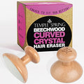 Temple Spring Curved Crystal Hair Remover Stone - Painless Hair Removal for Silky Smooth Legs, Back and Body - Exfoliating Beechwood Stone