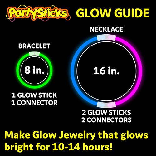 PartySticks 100-Pack 8" Glow Sticks with Connectors