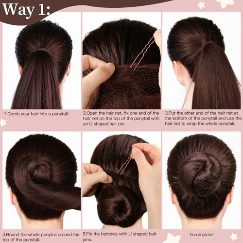 Hair Net for Kids & Women, 20pcs Invisible Bun Nets + 40pcs Bobby Pins