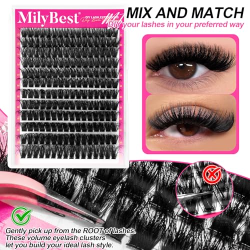 MilyBest Fluffy Lash Clusters Kit - DIY Eyelash Extensions 12-22mm