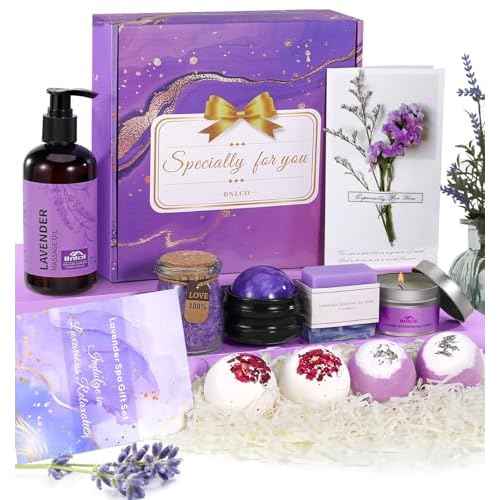 Luxury Bath Gift Set for Women, 12 Pcs Relaxing Lavender Spa Gifts for Women, Self Care Gifts For Mom Wife Girlfriend Sister - Happy Birthday, Christmas, Valentine's Day, Mothers Day Gifts