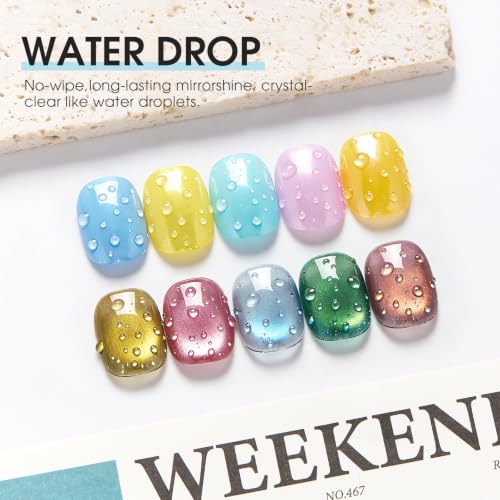 3D Raindrop Gel Polish Top Coat - Mirror High Gloss No Wipe