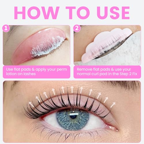 Flat Lash Lift Shields Glueless Ultra Thin Silicone Pads for Perming Lotion No.1, Lash Softening Shields for Easy Korean Eyelash Lift (Rose)