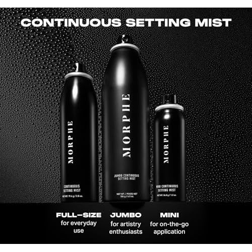 Morphe Mini Continuous Setting Mist - Micro-Fine, Travel Size Makeup Setting Spray with a Natural Radiant Finish - Helps Makeup Resist Caking or Fading & Increases Wear of Foundation (1.3 oz)