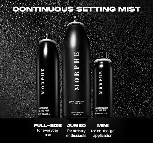 Morphe Continuous Setting Spray - Micro-Fine Setting Spray for Makeup with a Natural Finish - Helps Makeup Resist Caking or Fading & Increases Wear of Foundation (2.8 fl oz)