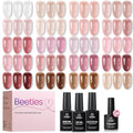 Beetles Soft Tint Nude Gel Nail Polish Set - 20 Colors Jelly Gel Kit, 7.5ml + 2 Top Coats