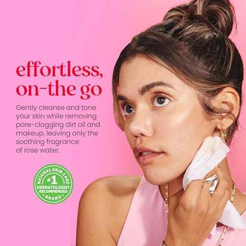 Burt¡¯s Bees Micellar Rose Water Facial Towelettes, 100% Plant Based Cloth; 99% Natural Origin; Remove Makeup, Cleanse, Hydrate; No Greasy, Oily Residue; All Skin Types (Pack May Vary)