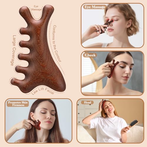 ProSuites 3-Pack Wooden Scalp Massager & Loc Comb Set
