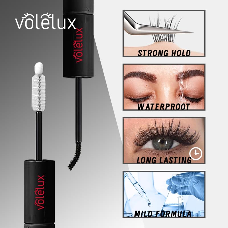 Volelux 2-in-1 Lash Bond & Seal Glue - Waterproof, Fast-Drying