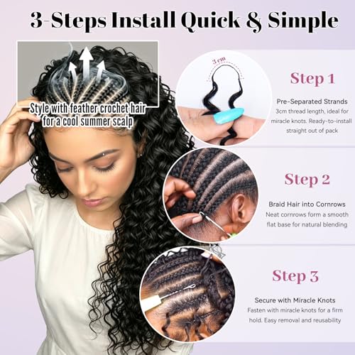 Feather Crochet Human Hair 18 Inch 120g Deep Curly
