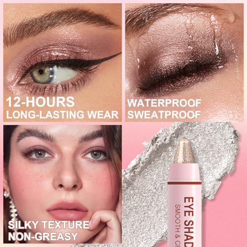 GADMLURY 8-Piece Pink Eyeshadow Stick Set with Blender Brush