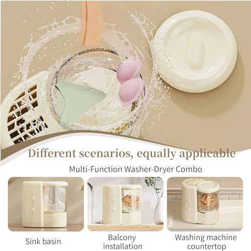 Portable 2-in-1 Makeup Brush Cleaner ? Mini Multi-Function Cleaner for makeup brushes, intimate apparel, and various beauty accessories. USB-powered for efficient small-item washing. (Beige)