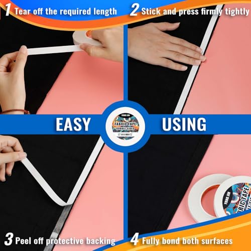 YONGJIN Double-Sided Fabric Tape - 2 Rolls for Quick Repairs