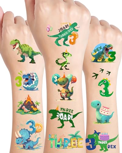 165Pc Dinosaur Temporary Tattoos - T-Rex Birthday Party Favors