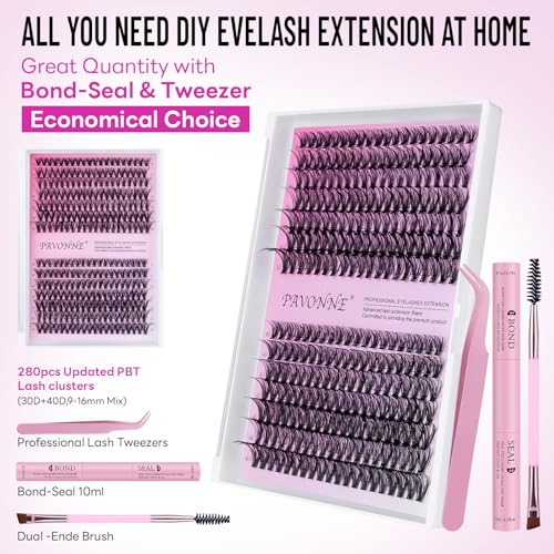 280pcs Cluster Lash Kit with Bond & Seal - DIY Eyelash Extensions
