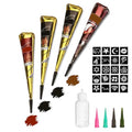 Tizoerly Temporary Tattoo Paste Cones Kit - 4 Colors, 20 Stencils
