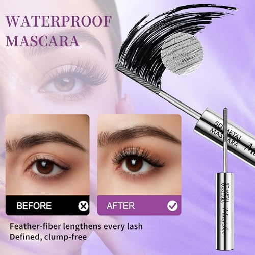 Waterproof Mascara with Metal Wand - 3D Volume & Curl