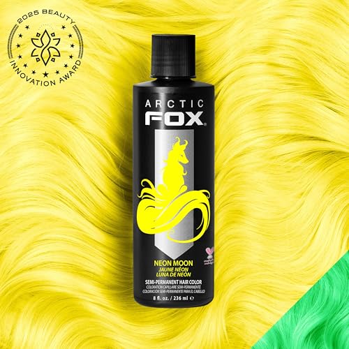 Arctic Fox Neon Moon Semi-Permanent Hair Dye - Vegan, Bright Neon Yellow, 8 Fl Oz (Pack of 1)