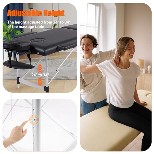 VIRRMO Portable Massage Table with Neck Stretcher, 84in
