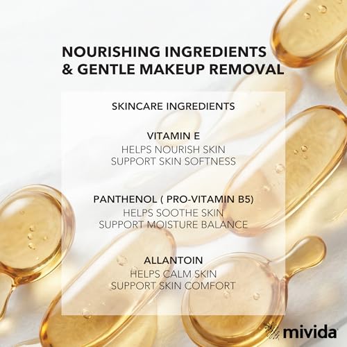mivida 500 Count Bulk Individually Wrapped Makeup Remover Wipes with Vitamin E | Hypoallergenic, Fragrance-Free, Alcohol-Free makeup wipes | Bulk single make up removing wipes