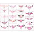 Sexy Navel Temporary Tattoos 20 Sheets Large Black Red Lace Abdomen Waist Waterproof Tattoo Stickers for Women Girl Fake Body Tattoos (Waist and abdomen)