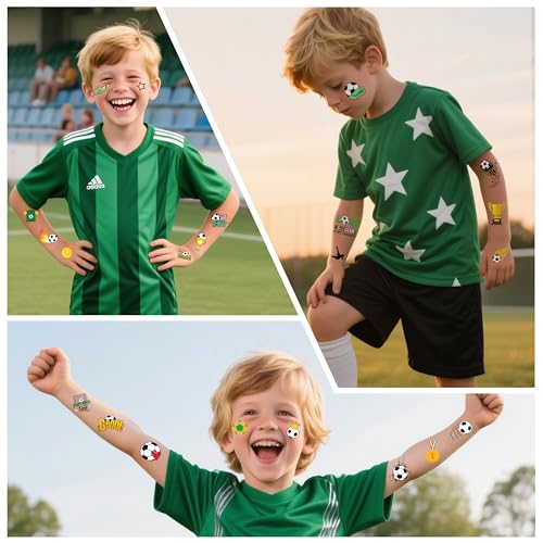 Soccer Temporary Tattoos for Kids - 100 PCS Party Favors