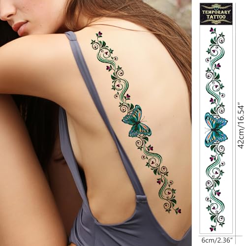 Long Lasting Flower Temporary Tattoo - 10 Sheet Set