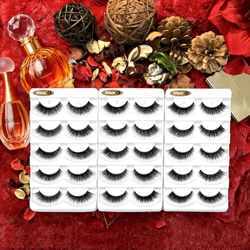 Eliace 3D Mink False Eyelashes Cat Eye Lashes 15 Pairs