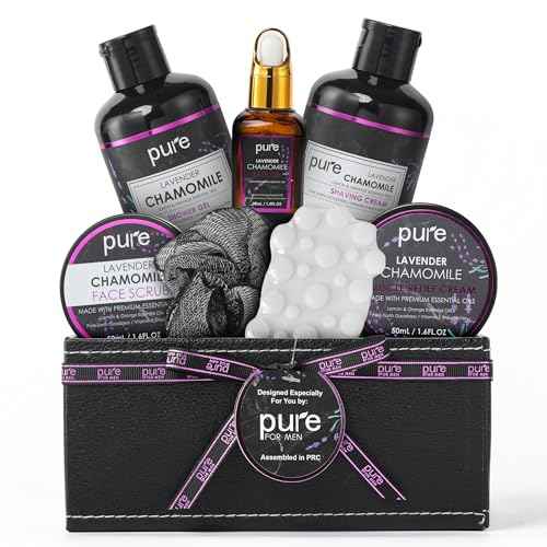 Lavender Bath Spa Gift Set for Men Women and Couples! Best Spa Set for Birthday Valentines Gift (8 PC)