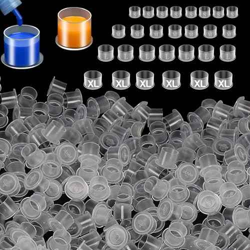 Ink Caps Tattoo Cups, Urknall 1000pcs Ink Caps with Base #11mm Small Tattoo Ink Caps Tattoo Cups for Ink Disposable Tattoo Ink Cups Pigment Cups Tattoo Plastic Cap(#11MM)