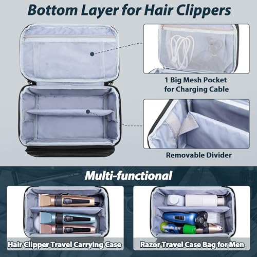 CURMIO Double Layer Hair Clipper Travel Case | Compatible Wahl/Andis