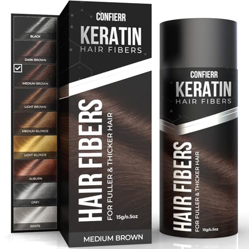 Keratin Hair Fibers for Thinning Hair - Medium Brown 15g