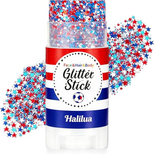 Red White Blue Body Glitter Stick - Waterproof 4th of July
