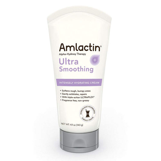 AmLactin Ultra Smoothing Intensely Hydrating Body and Hand Cream for Rough, Bumpy, Dry Skin, 4.9 Ounce