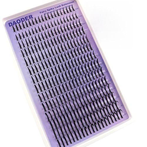 DAODER Spiky Lash Clusters Fairy Individual Lashes 14-22MM Manga Anime Cluster Eyelash Extensions Wet-Look Hybrid Lash Extensions D Curl Spikes Eyelash Clusters DIY At Home 280pcs