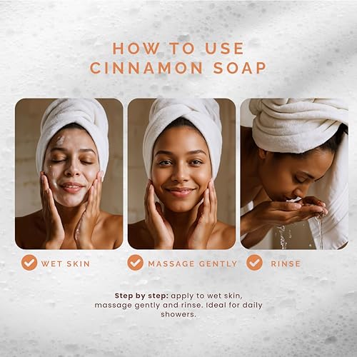 Pili Natural Cinnamon Soap Bars (3 Pack). Face and Body Soap Bars for Women, Men, Teens and All Skin Types. Jab?n de Canela. 3.5 oz each.