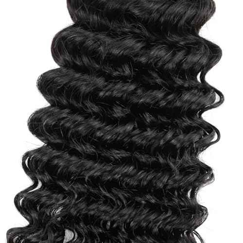 Human Hair Bundles Brazilian Deep Wave Human Hair 3 Bundles 20 22 24inch 100% Unprocessed Virgin Deep Wave Curly Water Wave Wet and Wavy Weaves