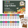 AZEN 24 Pack Lip Gloss Set with Vitamin E & Coconut Oil