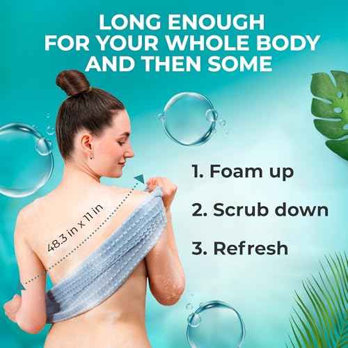 BONDI Exfoliating Washcloth - Perfect Stocking Stuffer - Extra Long - Perfect for Back Scrubbing - Made in Japan