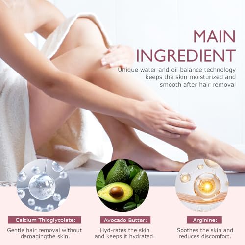 New No Shave Hair Removal Cream,Fast and Gentle, Suitable for Sensitive Skin, Fast and Gentle, Moisturizes and Nurtures Skin, Leaving it Soft and Protected after Hair Removal