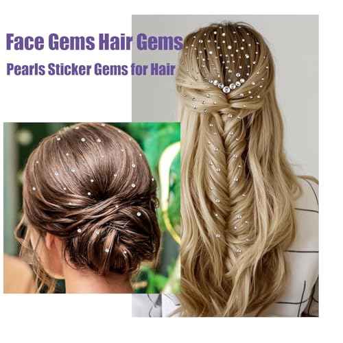 1700Pcs Self Adhesive Face Gems and Pearls for Makeup 3/4/5/6 mm DIY Face Gems Stick on, Eyes, Body, Hair, Makeup, Festival Decorations, DIY Crafts