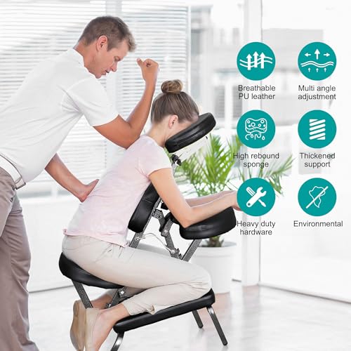Portable Massage Chair Foldable Tattoo Spa Salon Black
