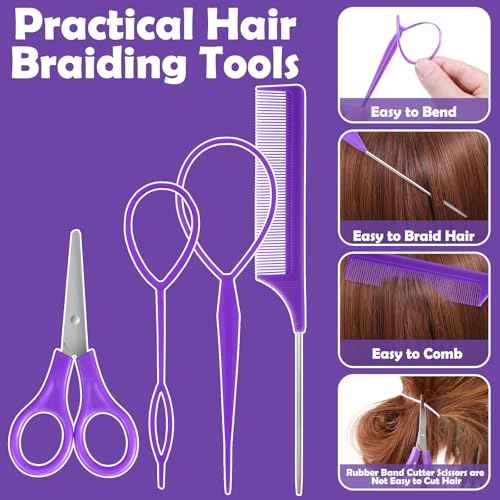 Hair Accessories for Girls, 2194 Pcs Colorful Elastic Hair Ties Set with Rubber Bands Butterfly Hair Clips Bobby Pins Hair Styling Tools Hair Tie Cutter Hair Stuff for Toddler, Baby, Kids